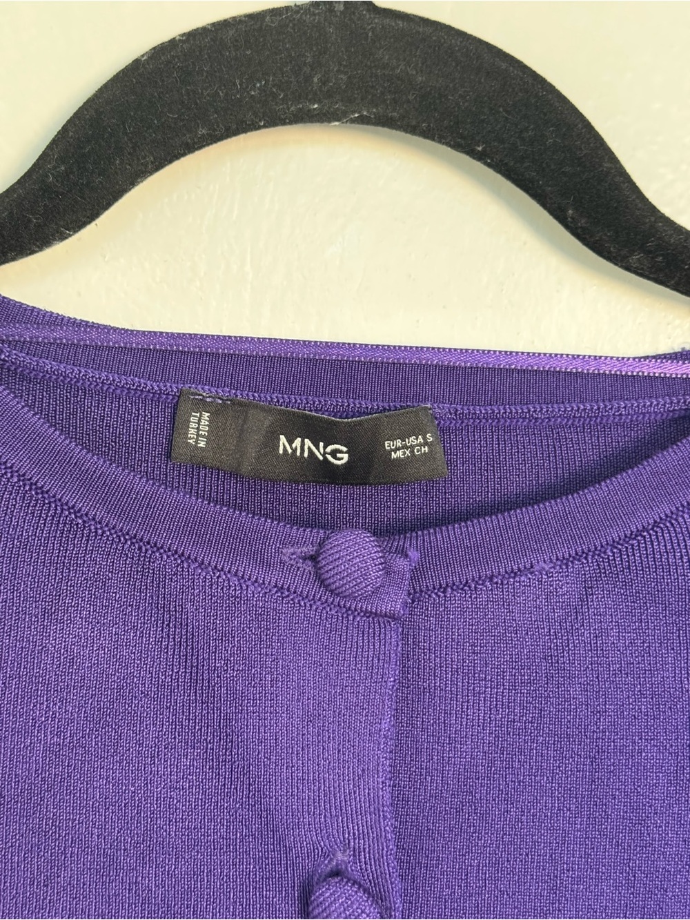 Mango Deep Purple Cropped Button Cardigan - Picture 3 of 15